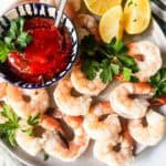 poached shrimp cocktail featured image.