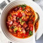 bacon lentil soup featured image.