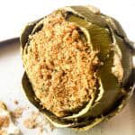 featured image for authentic Sicilian stuffed artichoke.