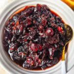featured image cranberry sauce from dried cranberries.