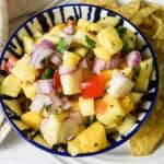 featured image for mango pineapple salsa.