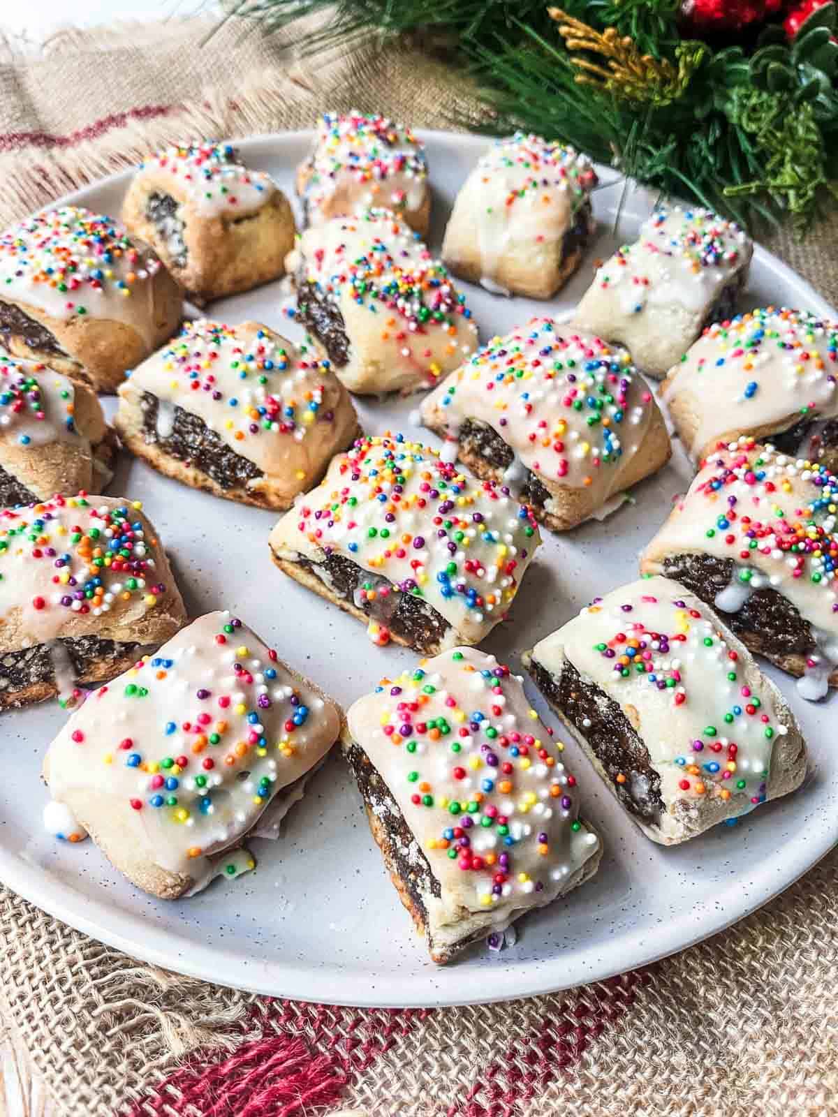 Cuccidati with sprinkles. 