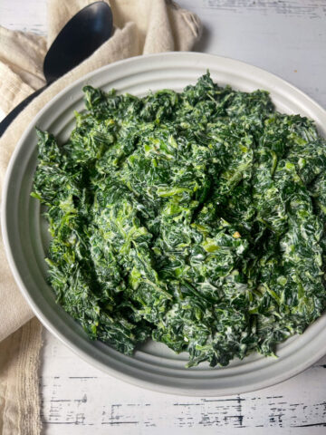 three ingredient creamed spinach