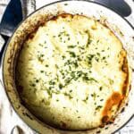 overhead photo in square format of turkey shepherd's pie