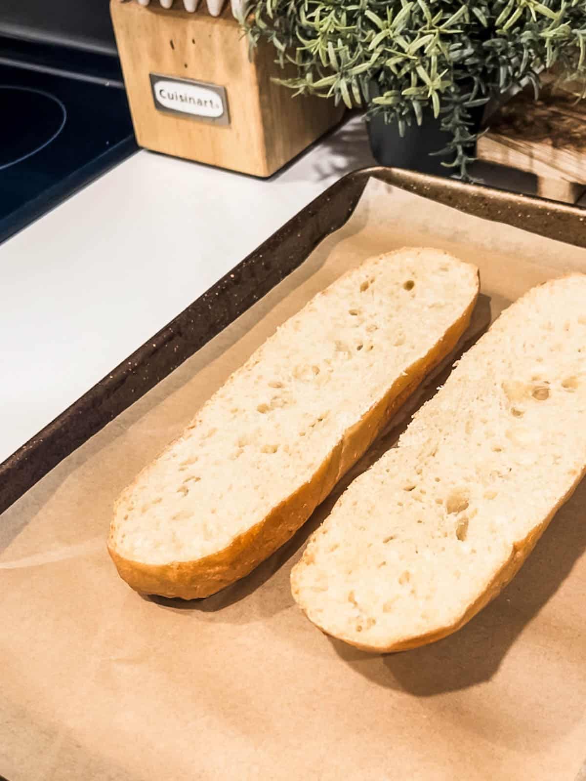sliced baguette.
