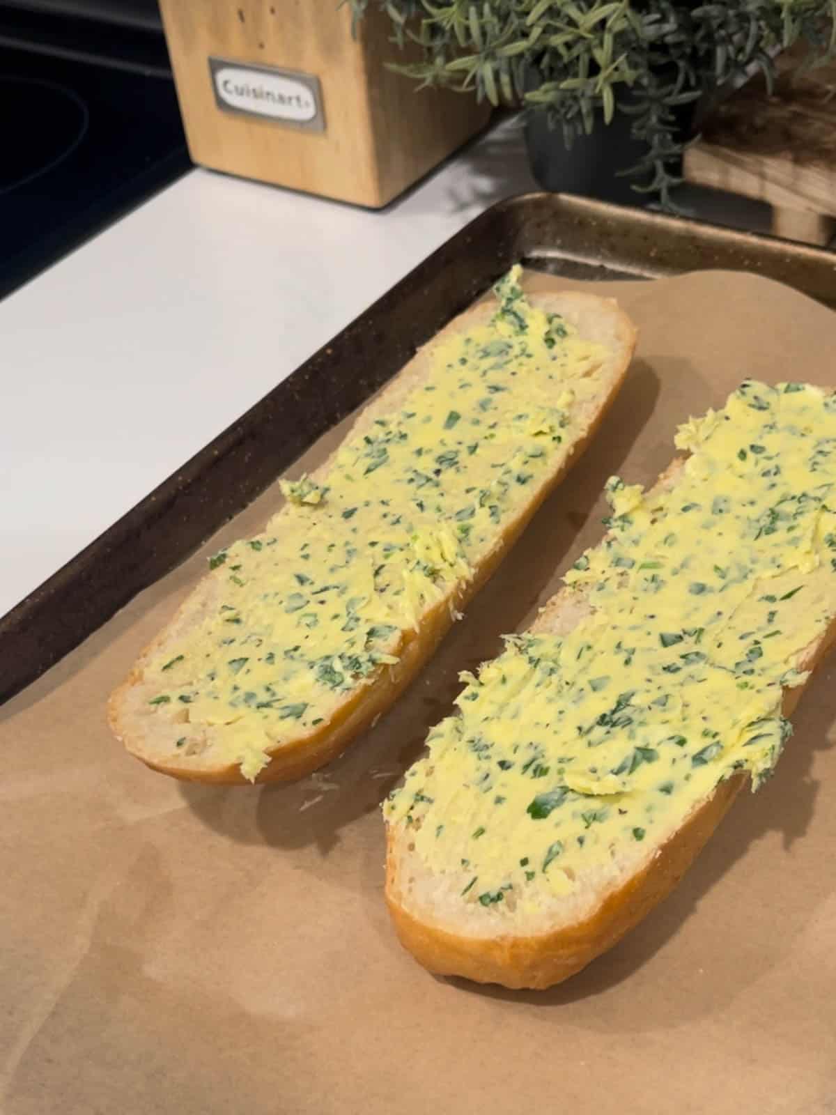 buttered bread.
