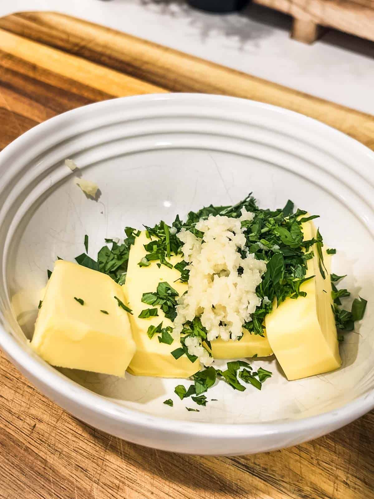 garlic added to butter mixture.