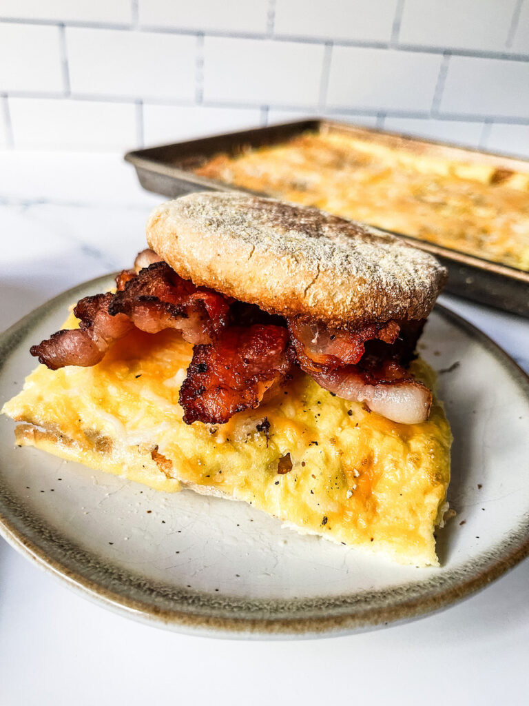 Sheet Pan Eggs for Breakfast Sandwiches 