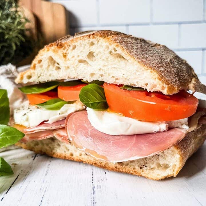 Easy Italian Prosciutto Sandwich with Mozzarella - Meghan It Up