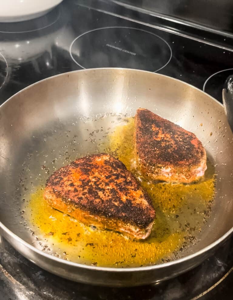 Blackened Ahi Tuna Steaks (Seared Tuna Steak Recipe) - Meghan It Up - Blackened Steak Pan Seared