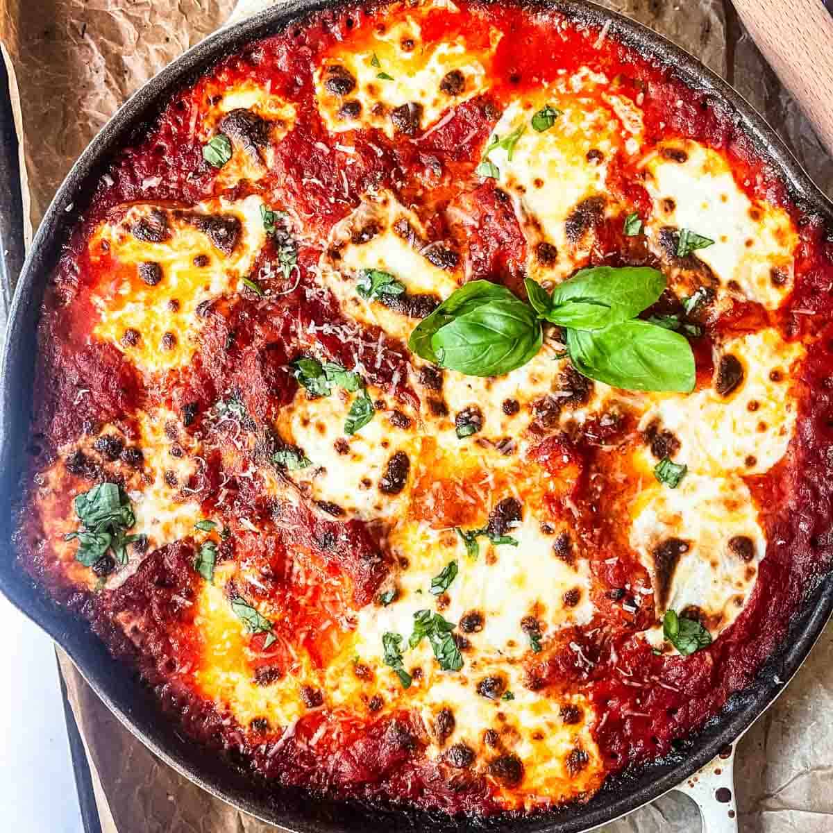 gnocchi alla Sorrentina with basil. 