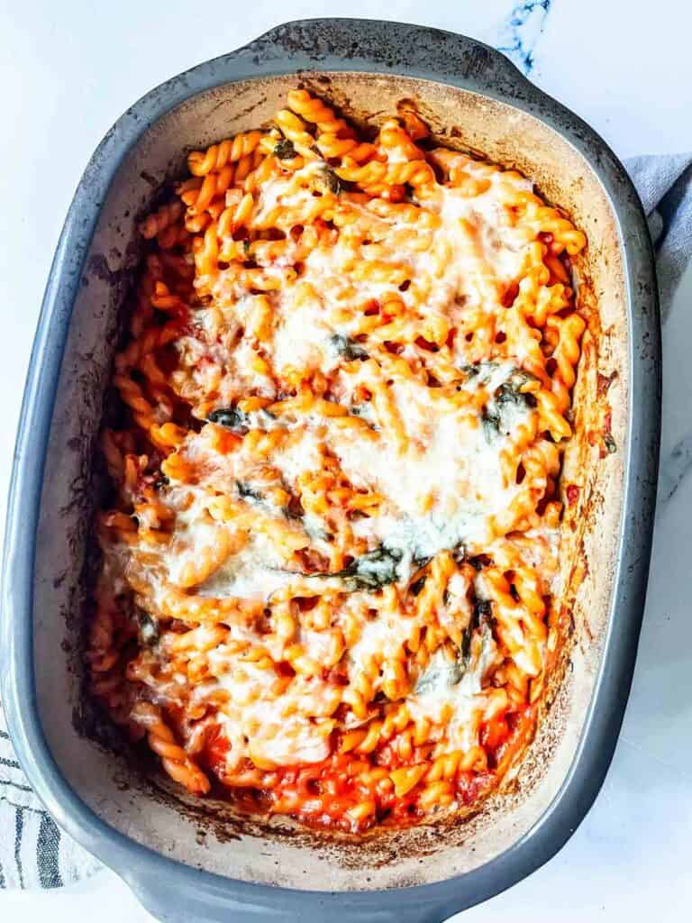 Mozzarella on top.