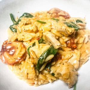 Chicken Orzo Pasta Bake featured image.