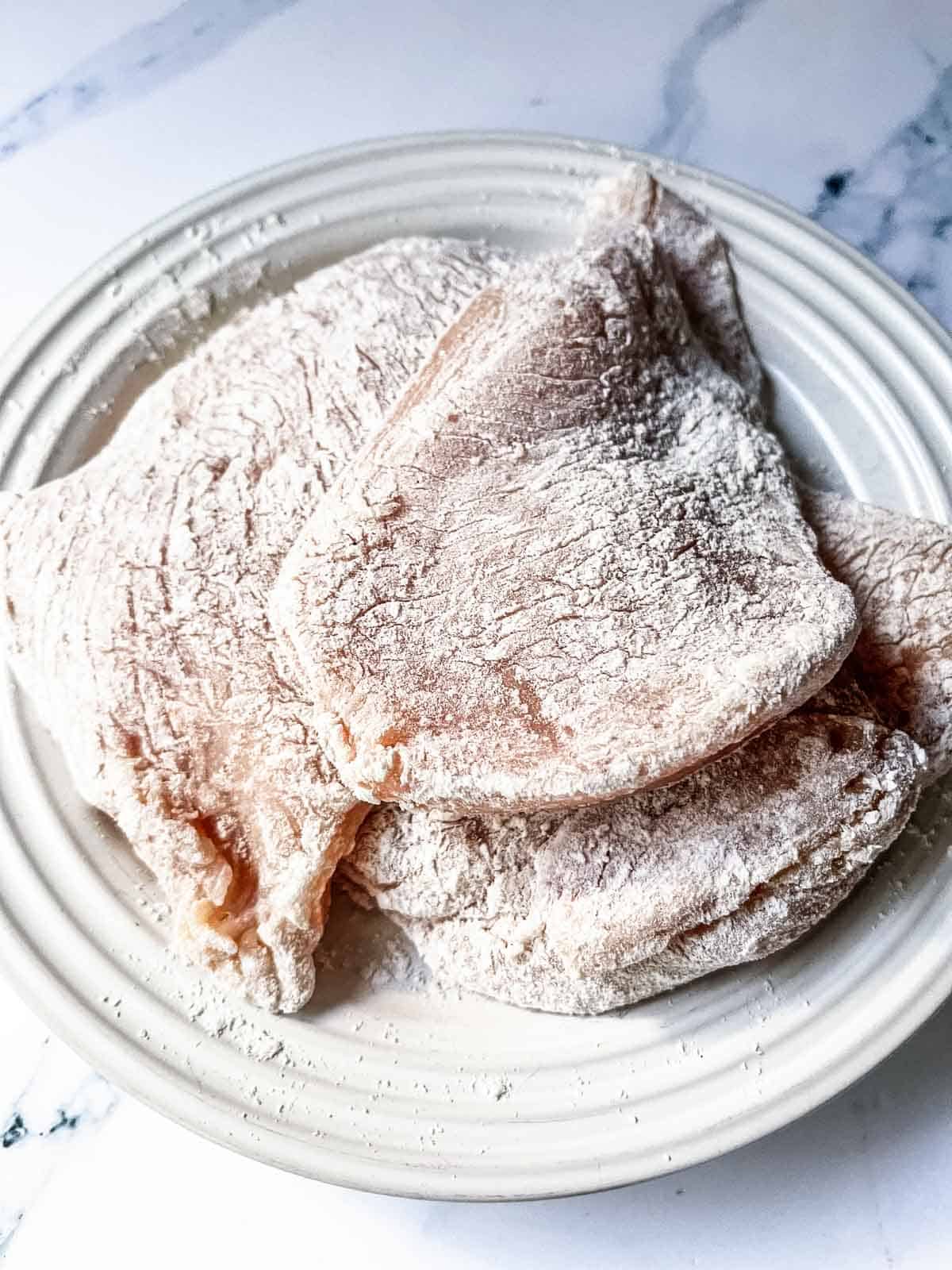 Floured chicken.