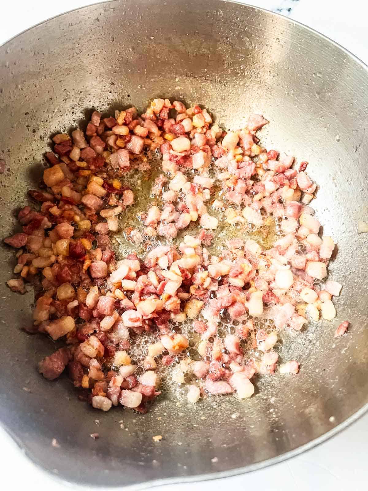 Cooked pancetta.