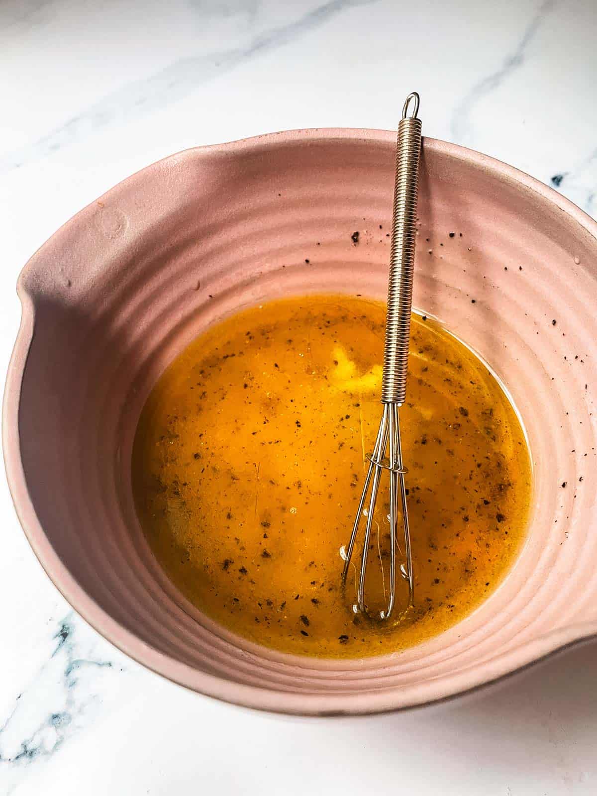 Dressing in a bowl.