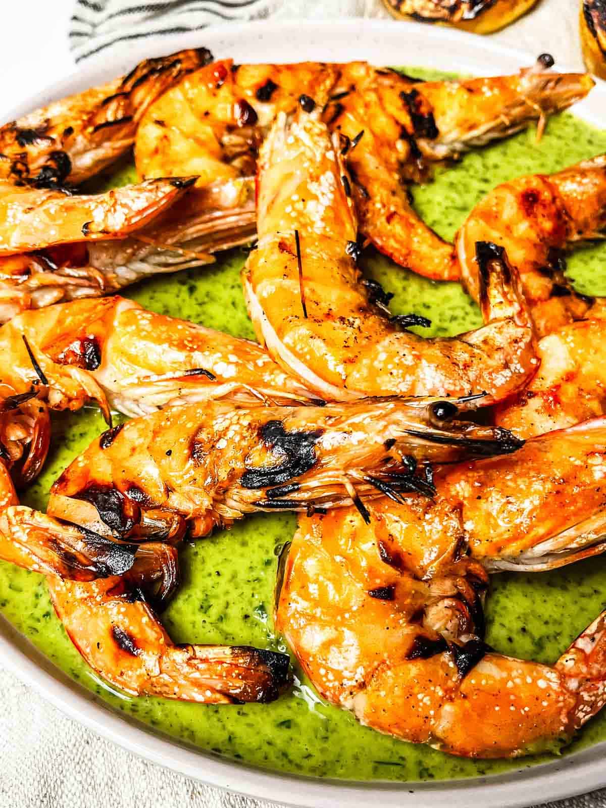 Grilled Prawns in sauce.