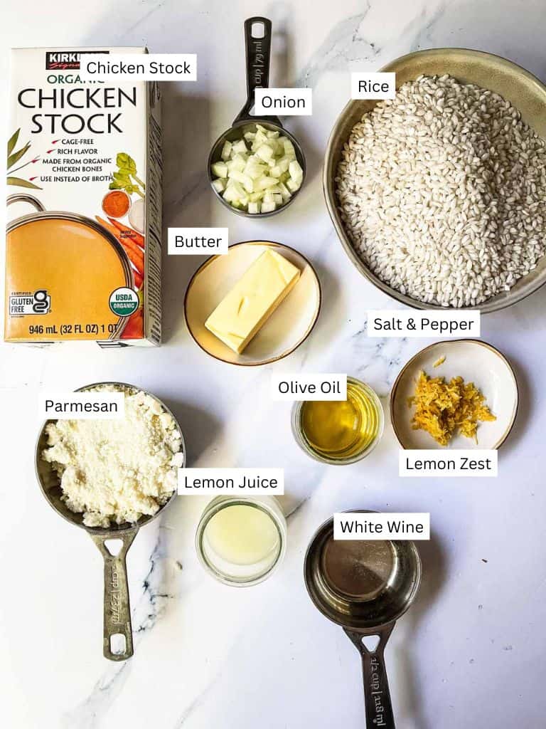 Risotto al Limone ingredients.