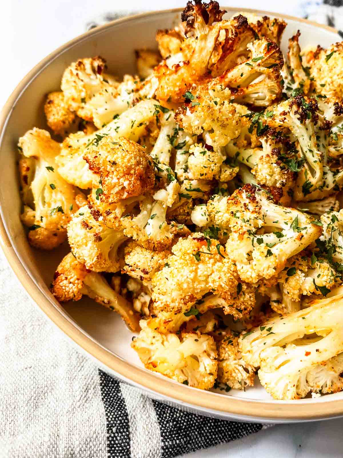 Italian Roasted Cauliflower with lemon.