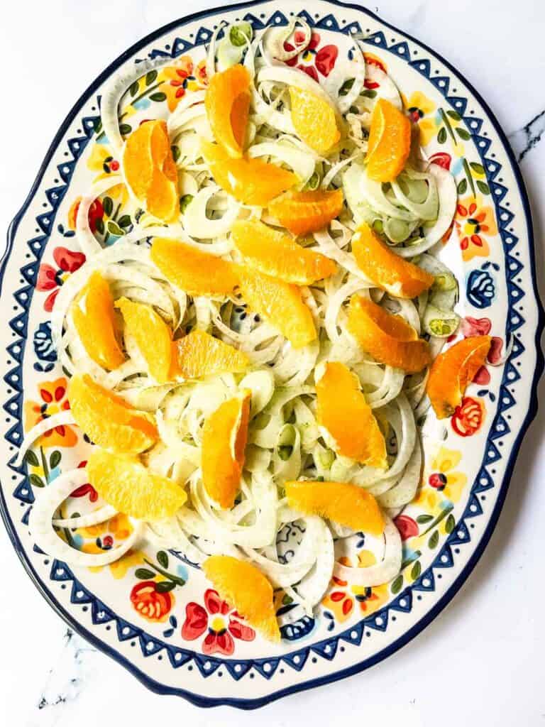 Orange and Fennel on plate.