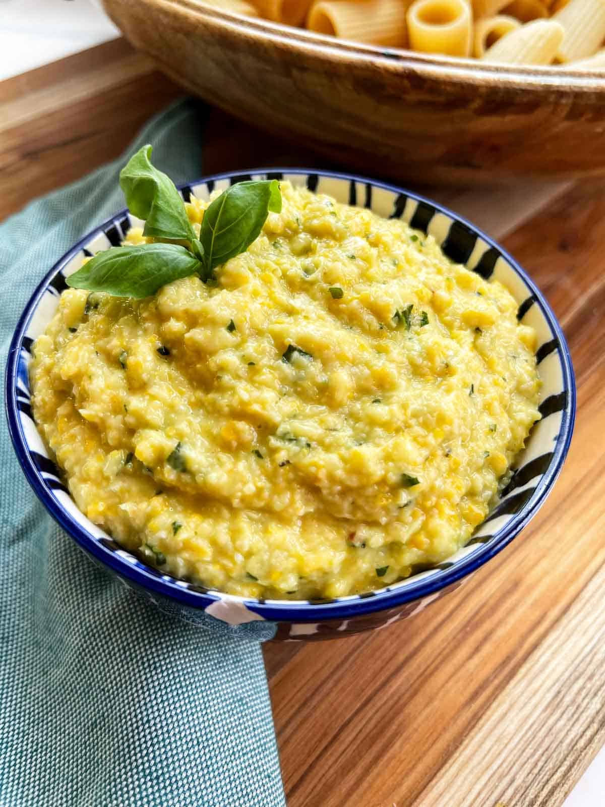 Sweet Corn Pesto in bowl.