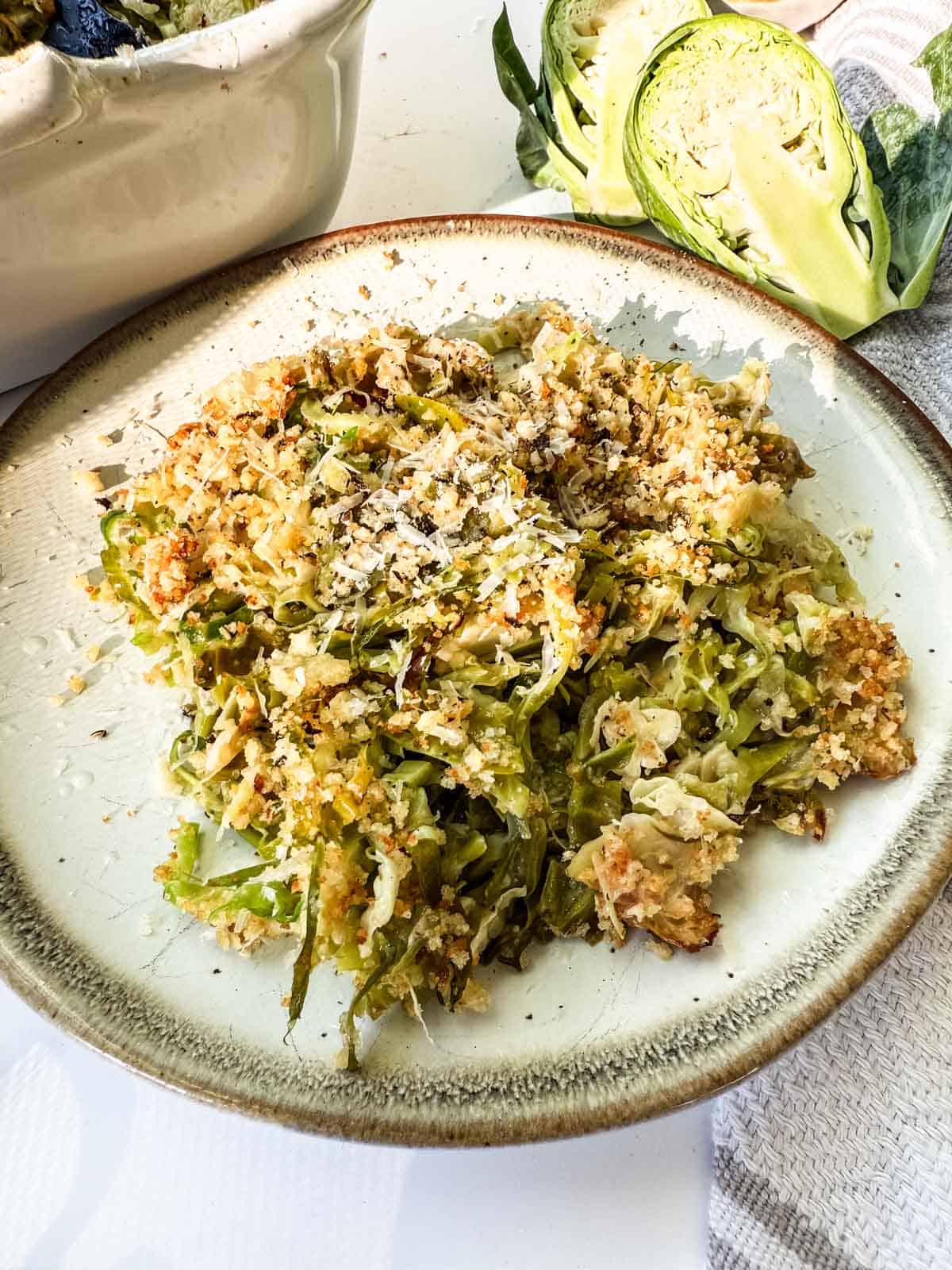 Warm Brussels Caesar Bake on a plate. 