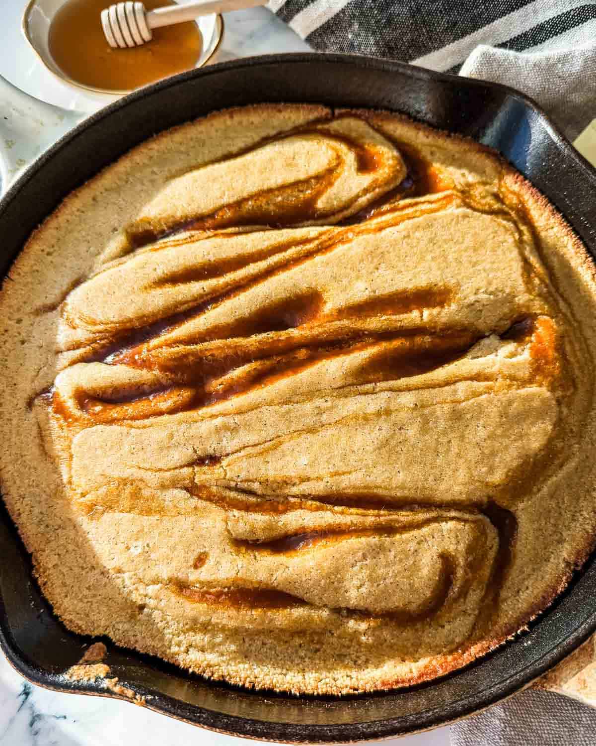 Pumpkin Cornbread in pan.